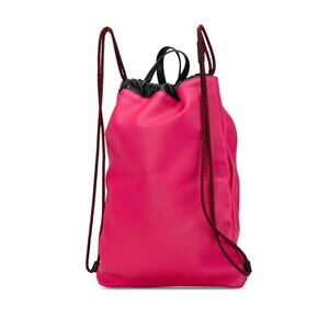 Gucci logo backpack pink knapsack leather drawstring